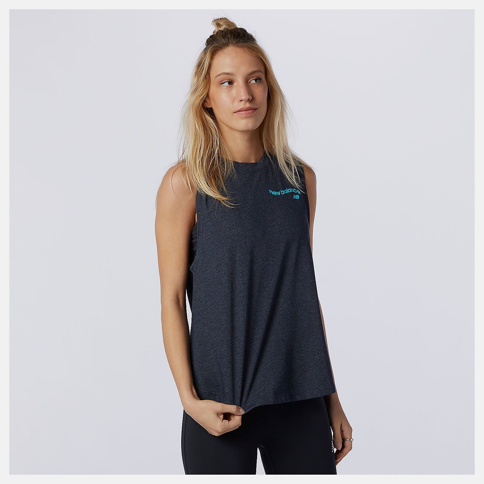 Relentless Cinched Back Graphic Tank | New Balance Clothing Eclipse Heather - Women