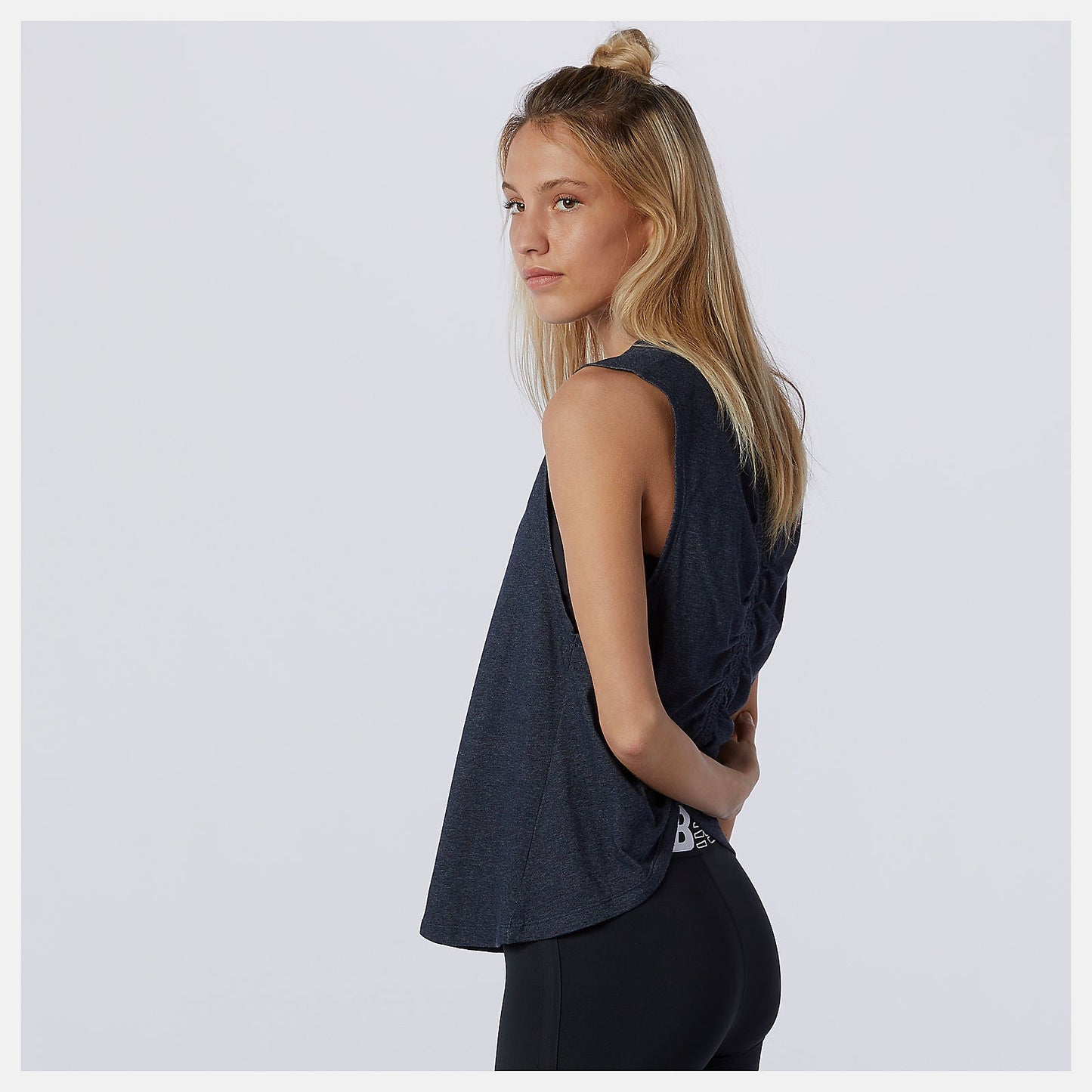 Relentless Cinched Back Graphic Tank | New Balance Clothing Eclipse Heather - Women