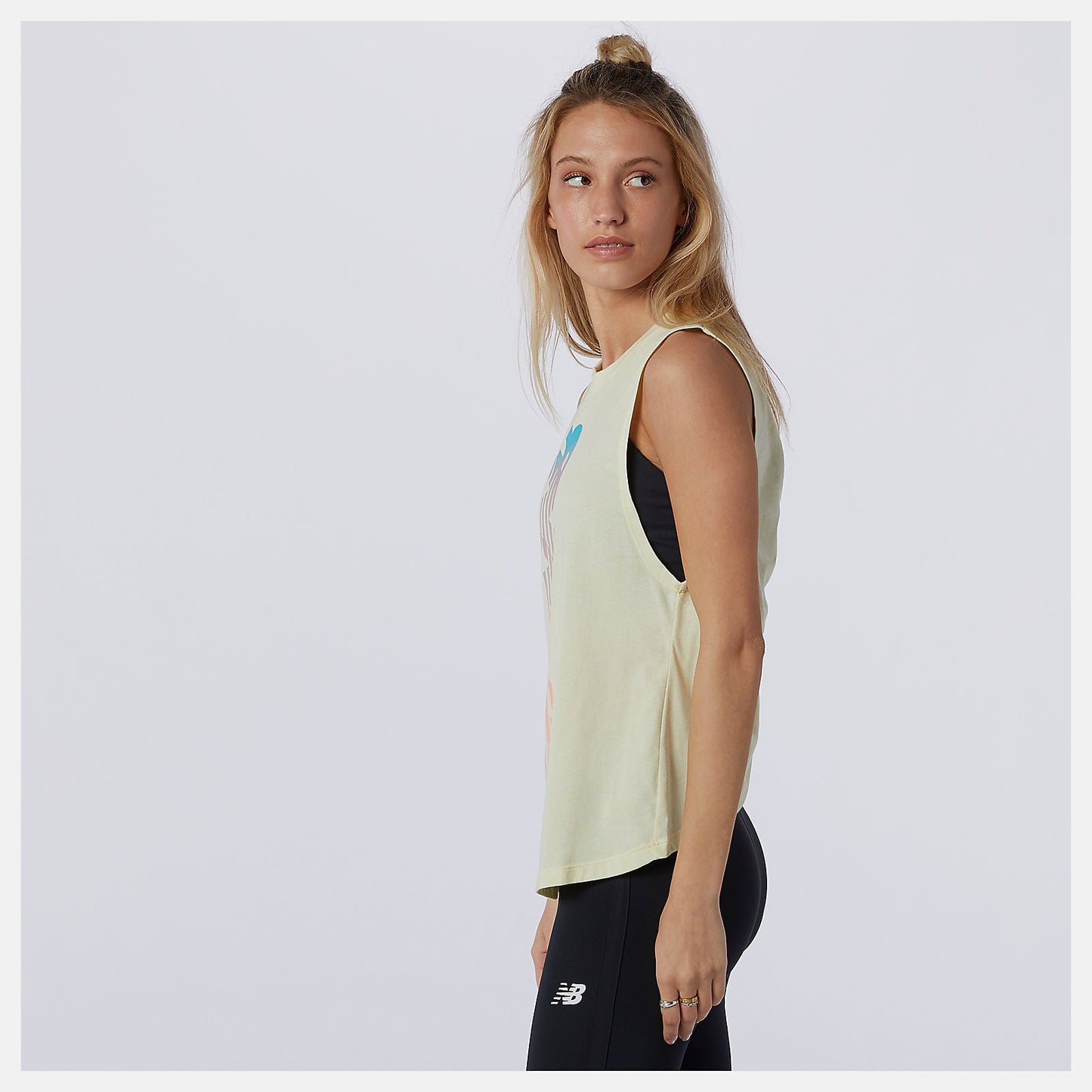 Relentless Cinched Back Graphic Tank | New Balance Clothing Lemon Haze Heather - Women