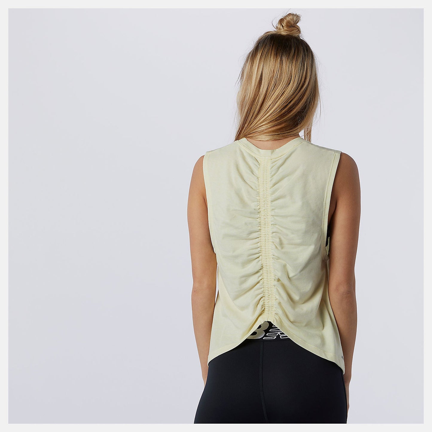 Relentless Cinched Back Graphic Tank | New Balance Clothing Lemon Haze Heather - Women