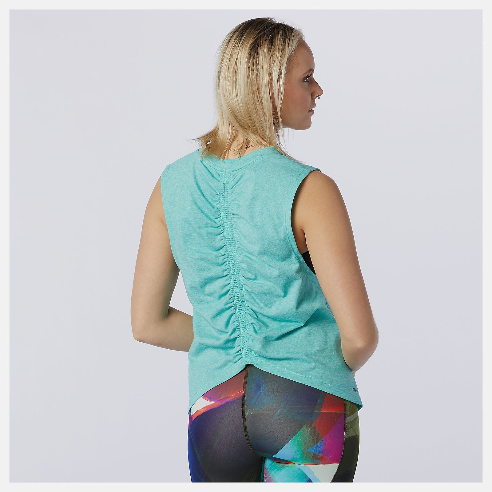Relentless Cinched Back Graphic Tank | New Balance Clothing Summer Jade - Women