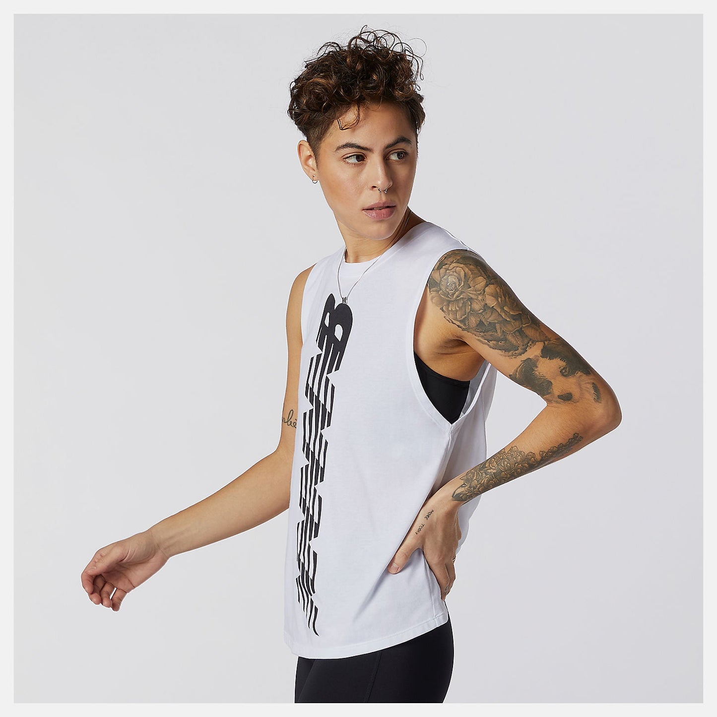 Relentless Cinched Back Graphic Tank | New Balance Clothing White - Women