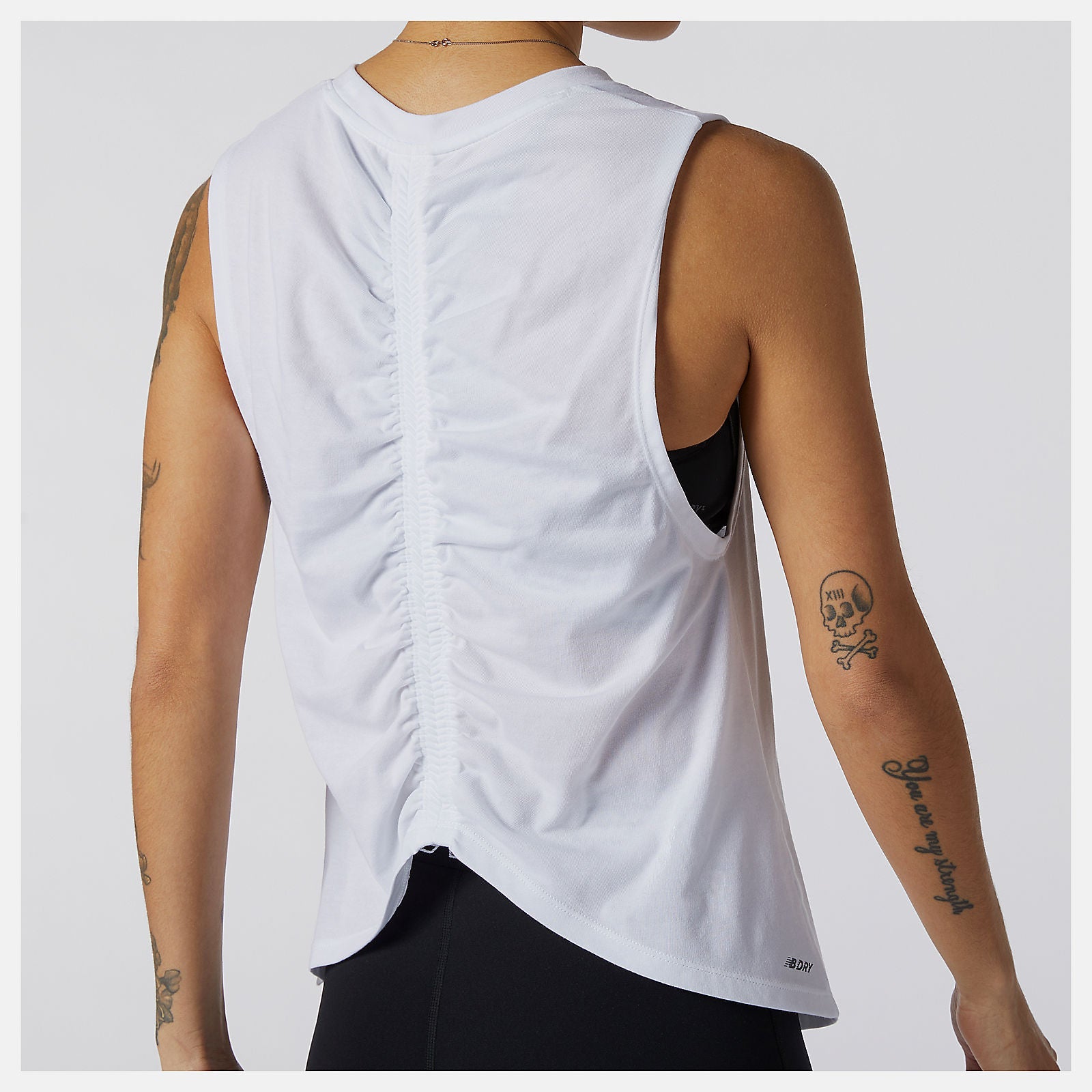 Relentless Cinched Back Graphic Tank | New Balance Clothing White - Women