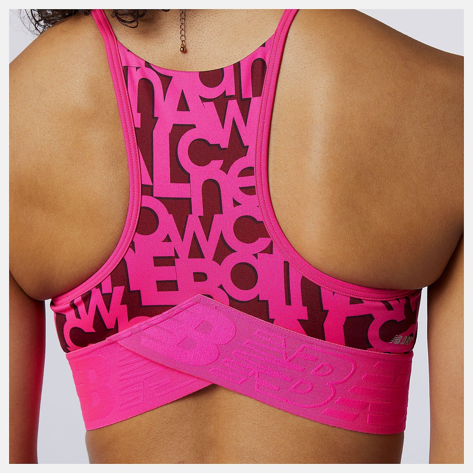 Relentless Printed Crop Top | New Balance Clothing Pink Glo - Women