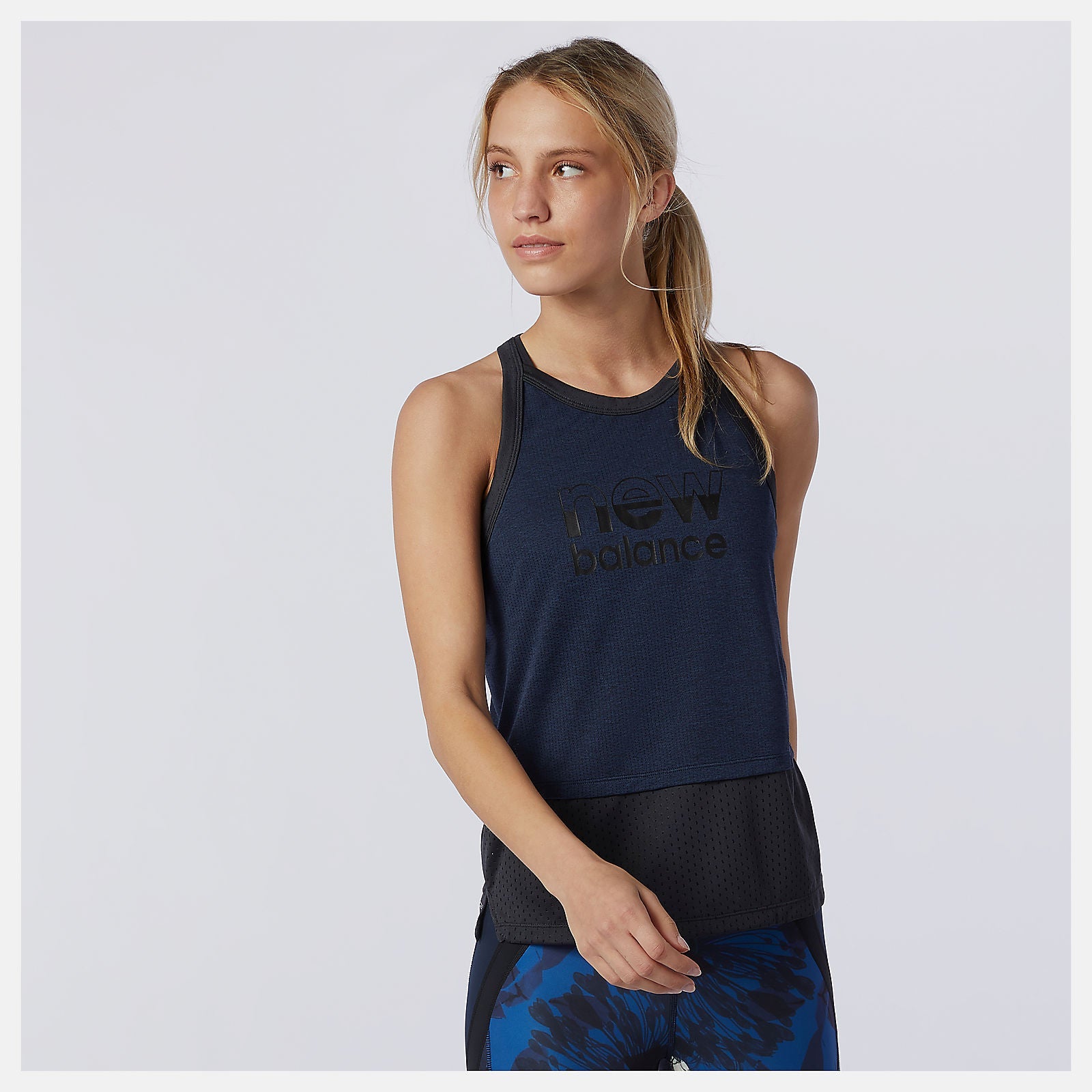 Printed Impact Run Hybrid Tank | New Balance Clothing Eclipse Heather - Women