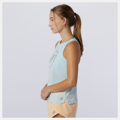 Printed Impact Run Hybrid Tank | New Balance Clothing Pale Blue - Women