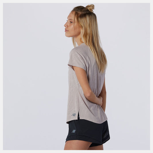 Q Speed Fuel Jacquard Short Sleeve | New Balance Clothing Logwood - Women