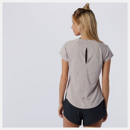 Q Speed Fuel Jacquard Short Sleeve | New Balance Clothing Logwood - Women