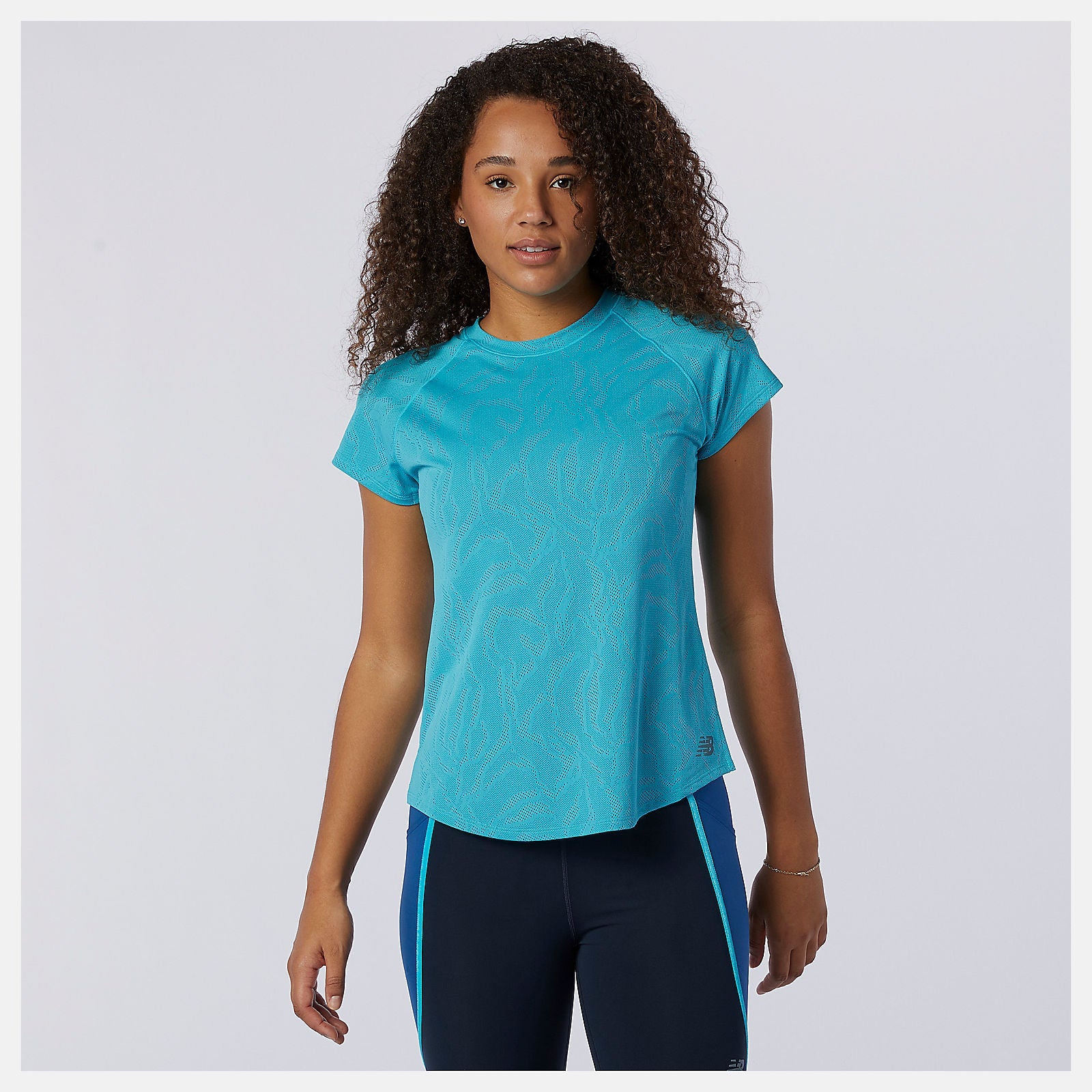 Q Speed Fuel Jacquard Short Sleeve | New Balance Clothing Virtual Sky - Women