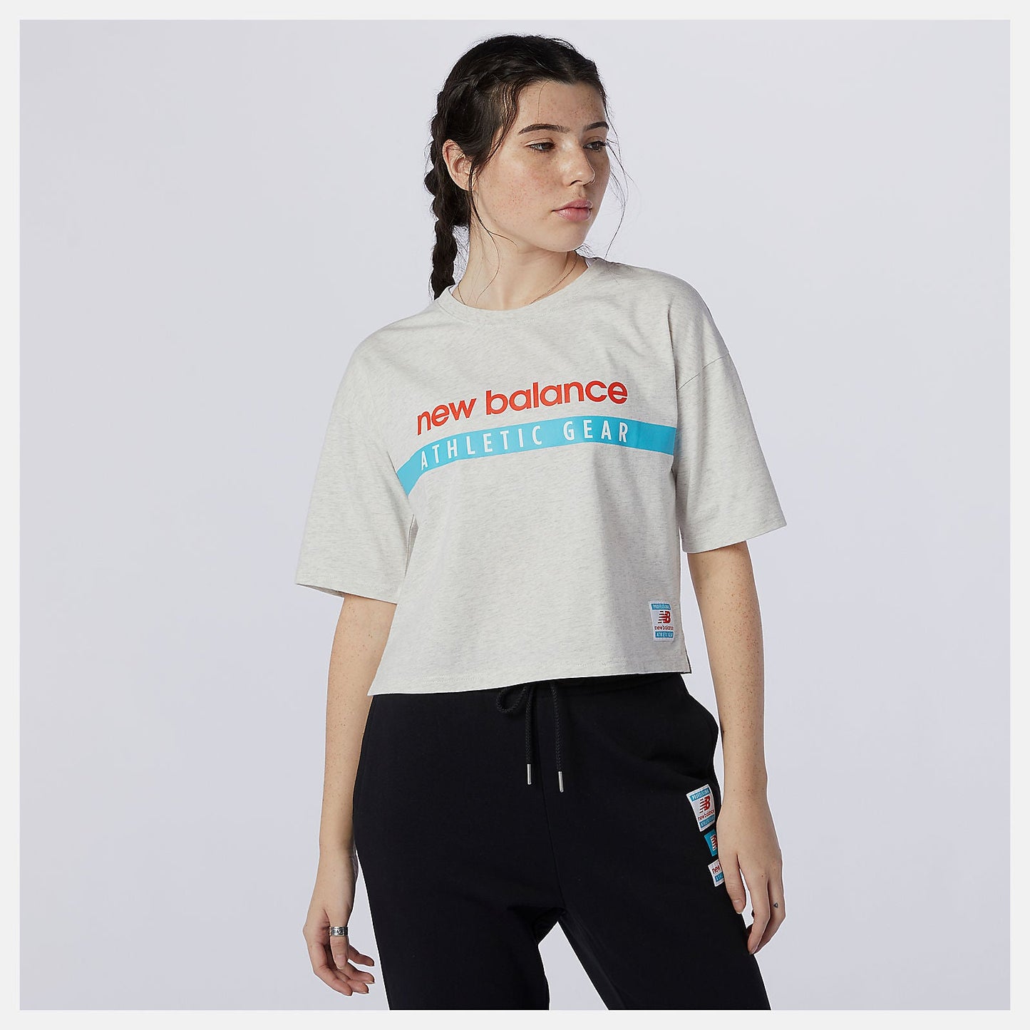 NB Essentials Field Day Boxy Tee | New Balance Clothing Sea Salt Heather - Women
