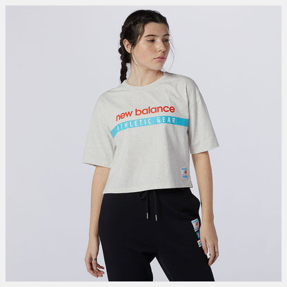 NB Essentials Field Day Boxy Tee | New Balance Clothing Sea Salt Heather - Women
