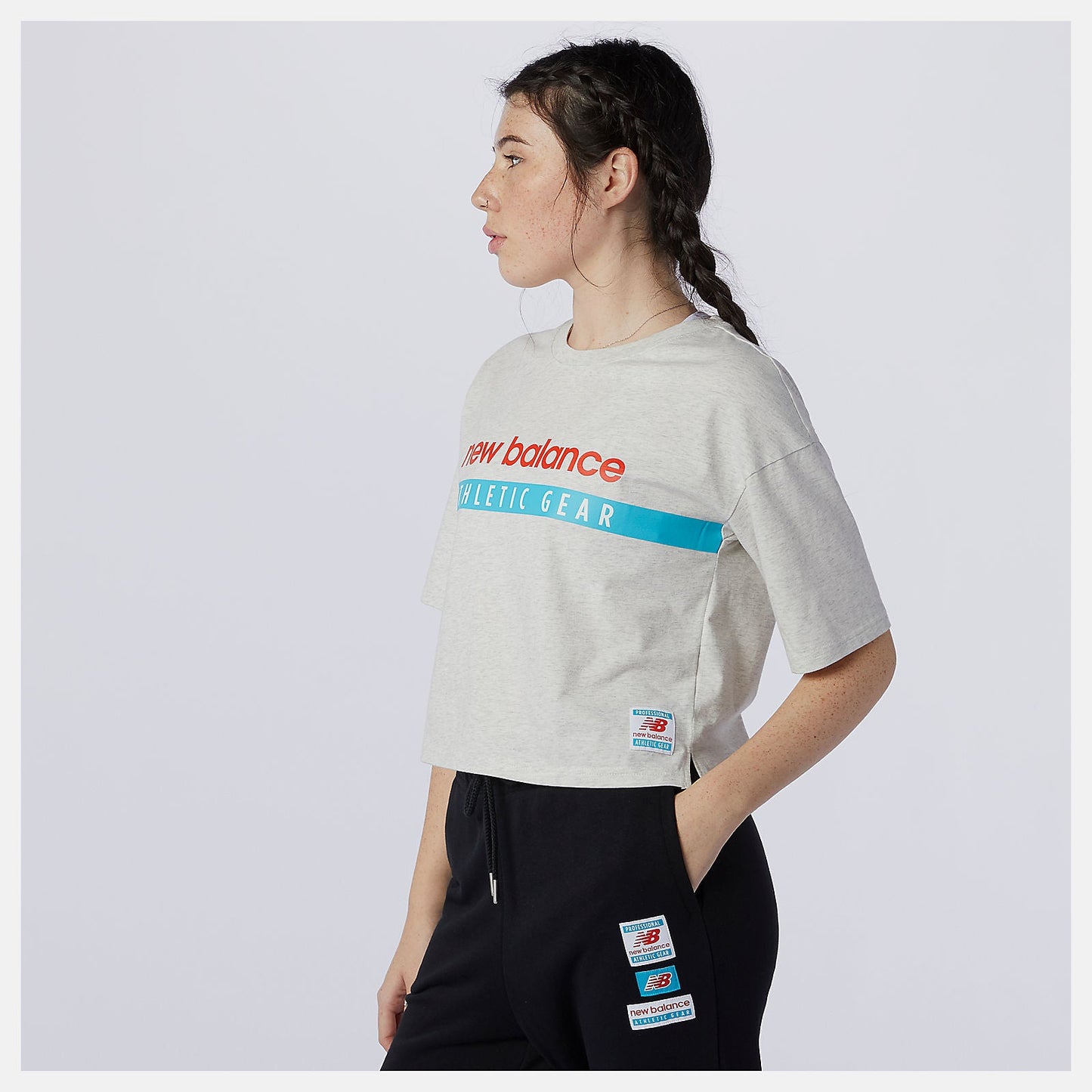 NB Essentials Field Day Boxy Tee | New Balance Clothing Sea Salt Heather - Women