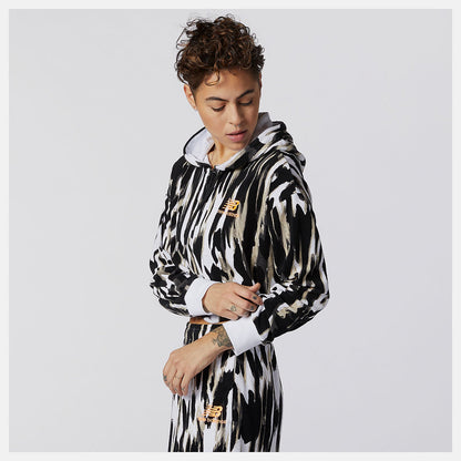 NB Athletics Collide Printed Terry Hoodie | New Balance Clothing White Print - Women