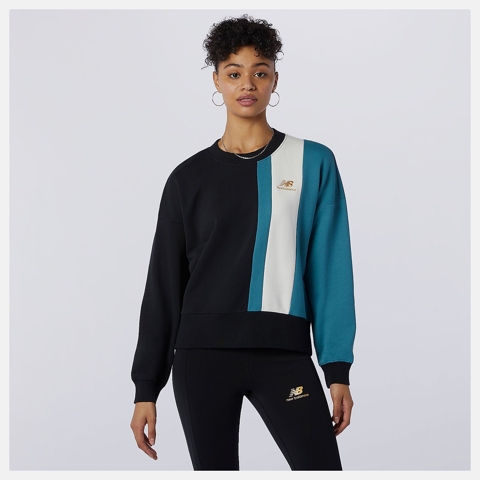 NB Athletics Higher Learning Crew | New Balance Clothing Black - Women