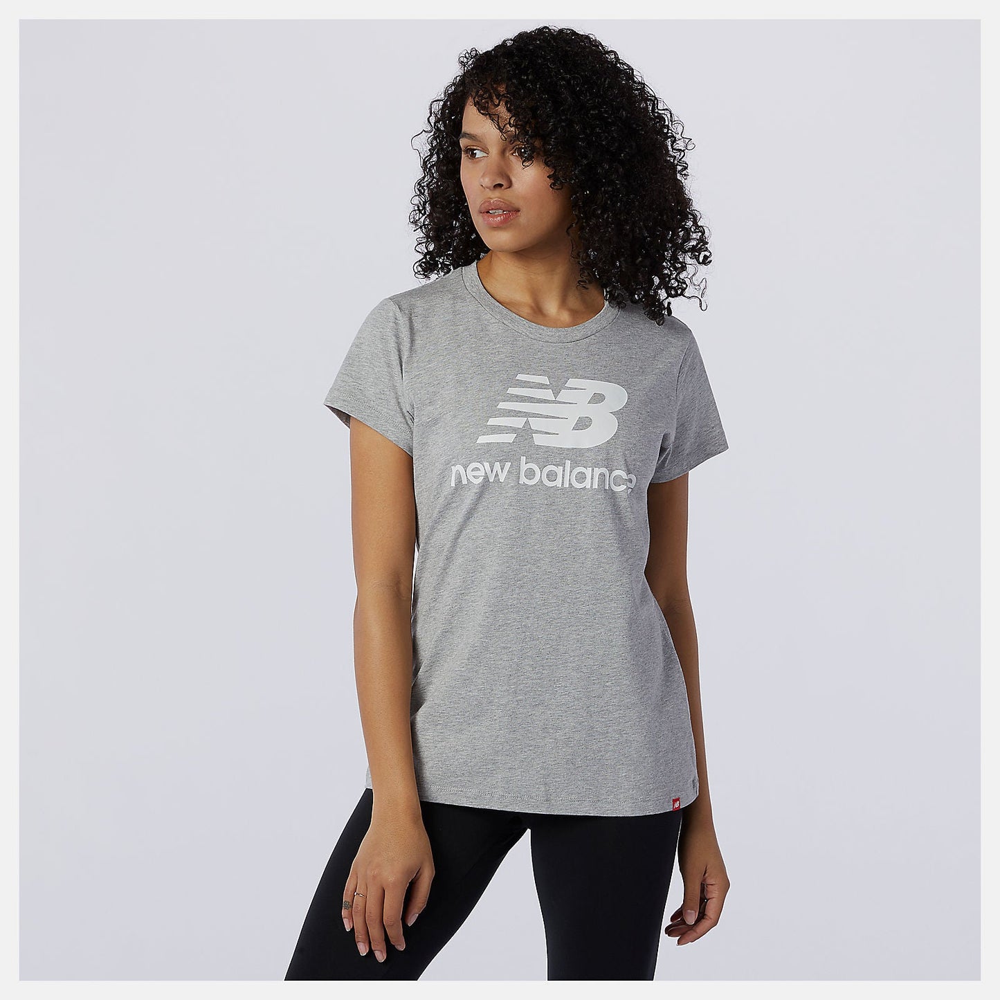 Essentials Stacked Logo Tee | New Balance Clothing Athletic Grey - Women