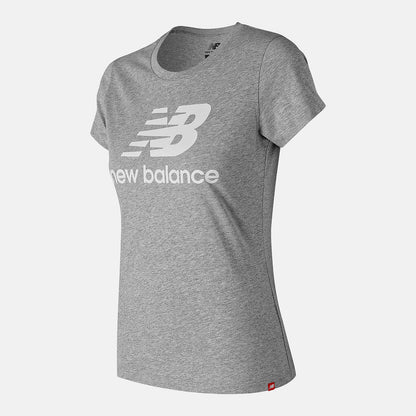 Essentials Stacked Logo Tee | New Balance Clothing Athletic Grey - Women