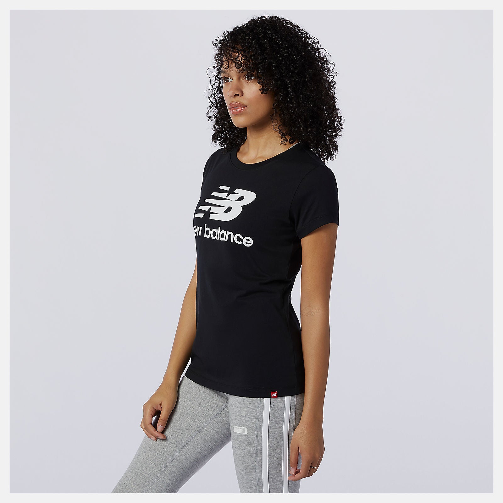 Essentials Stacked Logo Tee | New Balance Clothing Black - Women