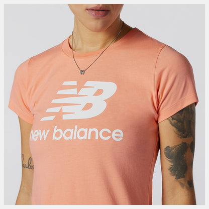 Essentials Stacked Logo Tee | New Balance Clothing Paradise Pink - Women